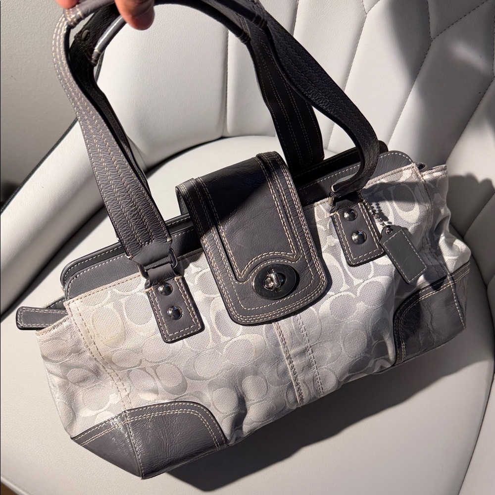 Coach Gray and Black Satchel